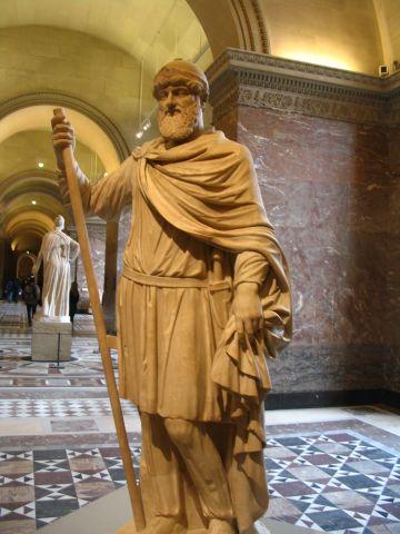 Statue of Tiridat I of Armenia, erected in Rome in his honor by Emperor Nero in 66 CE (now in Louvre, Paris)