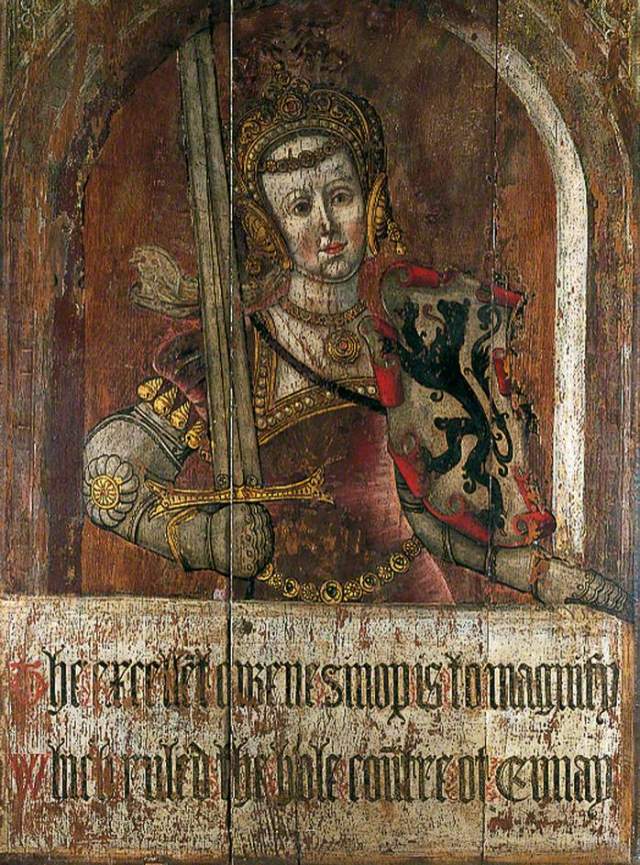 Sinope, Queen of Armenia - Lambert Barnard 1526, Oil & tempera on wood panel. From the Amberley Castle 'Heroines of Antiquity'