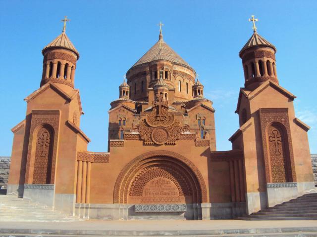 Outside of Abovian Church Armenia
