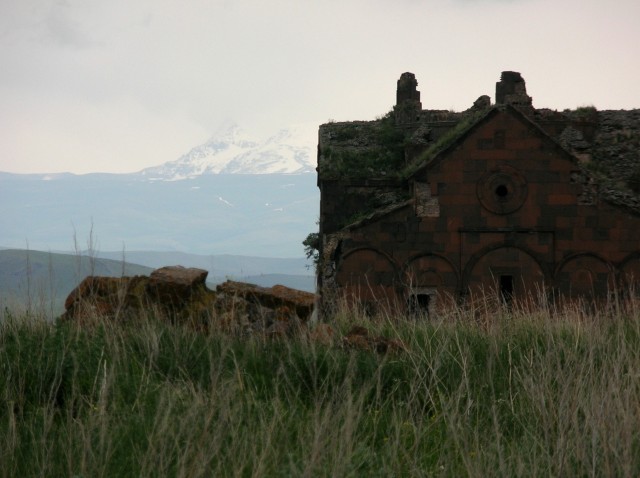 Ani cathedral with Armenia's Little Ararat in background