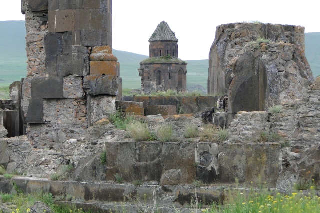 Ruins with Church at Rear - Ani (Ancient Armenian Capital) - Near Kars - Turkey