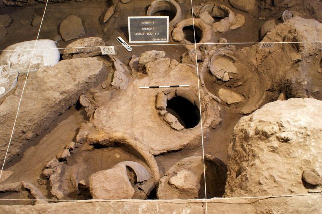 6,100 year old Wine making press (oldest known) discovered in Armenian Cave.