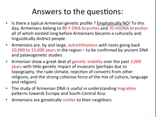 Questions regarding Armenian genetics.