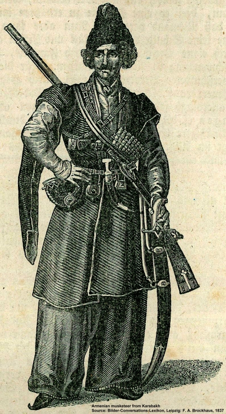 Armenian warrior from F.Brockhaus Bilder Conversations Lexikon, Leipzig 1837